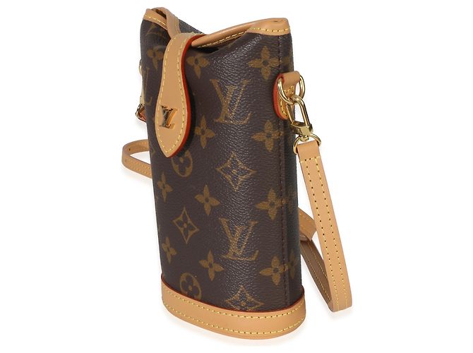 Pochette Fold Me in tela Monogram Louis Vuitton Marrone - vista 3
