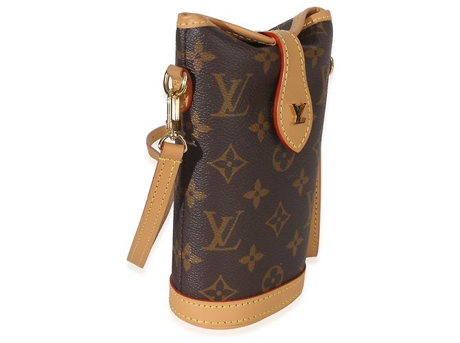 Pochette Fold Me in tela Monogram Louis Vuitton Marrone - vista 4