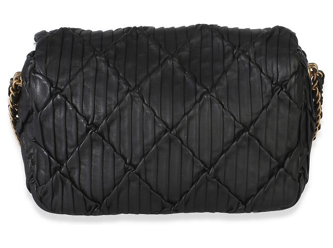 Timeless Mini borsa Soul Flap in agnello plissé nero Chanel - vista 2