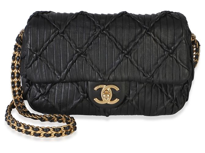Timeless Mini borsa Soul Flap in agnello plissé nero Chanel - vista 8