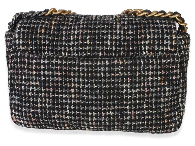 Bolso Chanel 19 Flap Chanel Quilted de Tweed Negro Multicolor Tamaño Medium - vista 2