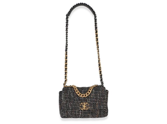 Bolso Chanel 19 Flap Chanel Quilted de Tweed Negro Multicolor Tamaño Medium - vista 5