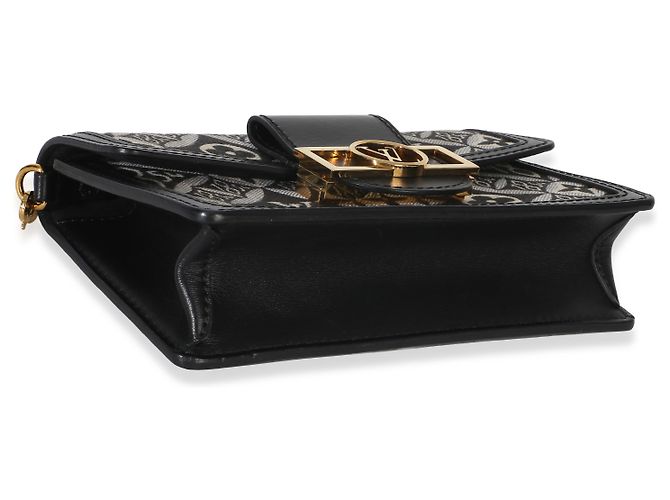 Louis Vuitton Dauphine Chain Wallet aus schwarzem und blauem Jacquard Since 1854 - Ansicht 7
