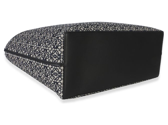 Tote Jacquard Anagram East West Navy Black Loewe Blu Beige - vista 7