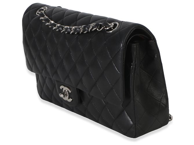 Timeless Borsa Chanel Black Quilted Lambskin Medium Classic Double Flap Nero - vista 3