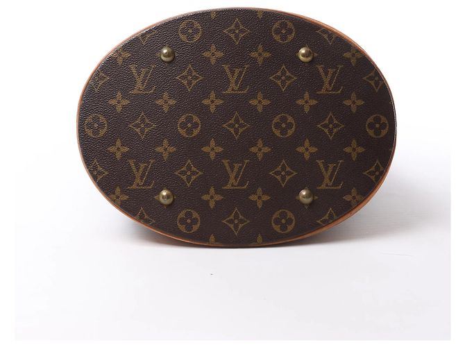 Bolsa de Ombro Louis Vuitton Bucket GM Monogram Canvas Marrom M42236 Bege - vista 6