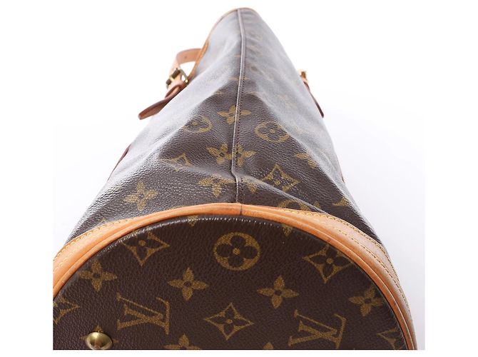 Bolsa de Ombro Louis Vuitton Bucket GM Monogram Canvas Marrom M42236 Bege - vista 7