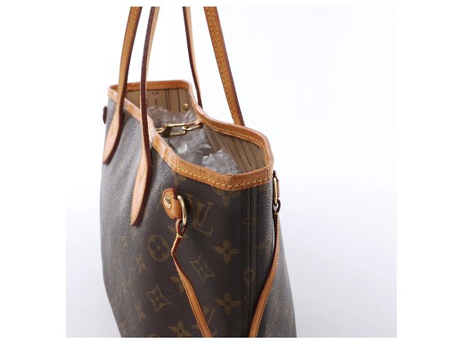 Borsa a tracolla Louis Vuitton Neverfull PM Monogram Canvas Marrone M40155 - vista 4