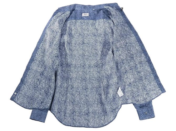 Autre Marque CC Collection Corneliani Dark Blue Patterned Shirt, Size 40 IT - view 3