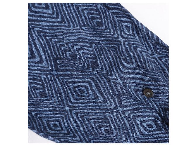 Autre Marque CC Collection Corneliani Dark Blue Patterned Shirt, Size 40 IT - view 4
