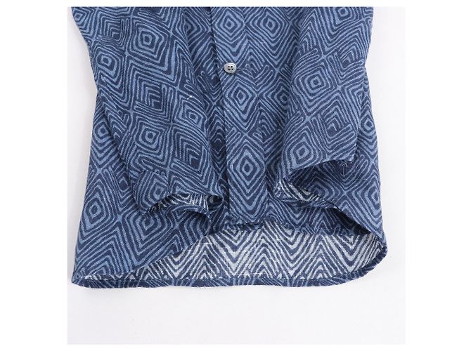 Autre Marque CC Collection Corneliani Dark Blue Patterned Shirt, Size 40 IT - view 9