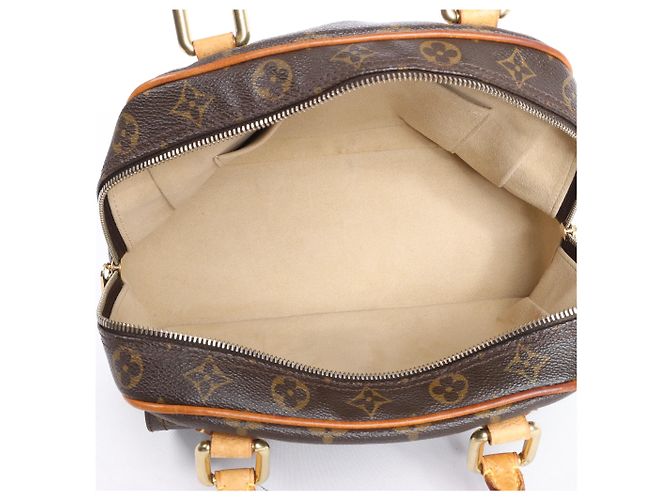 Borsa Louis Vuitton Manhattan PM Monogram Canvas Marrone M40026 Beige - vista 10