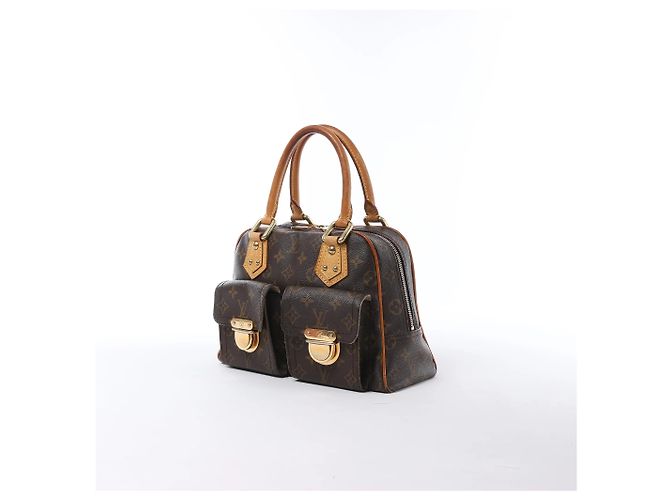 Borsa Louis Vuitton Manhattan PM Monogram Canvas Marrone M40026 Beige - vista 2