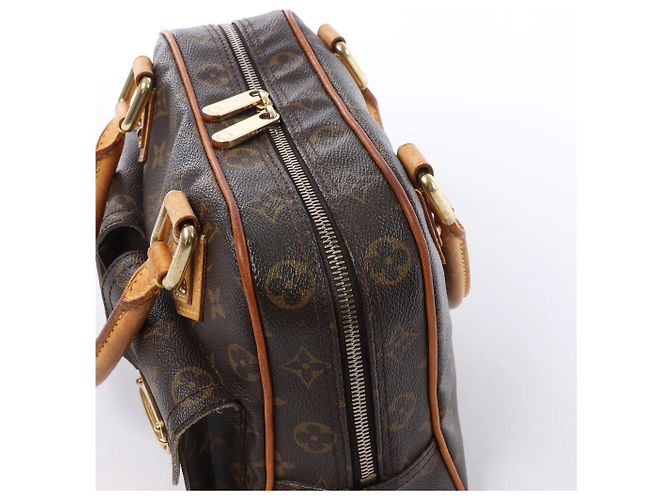 Borsa Louis Vuitton Manhattan PM Monogram Canvas Marrone M40026 Beige - vista 6