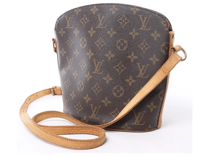 Borsa a tracolla Louis Vuitton Drouot in tela Monogram marrone M51290 - vista 2