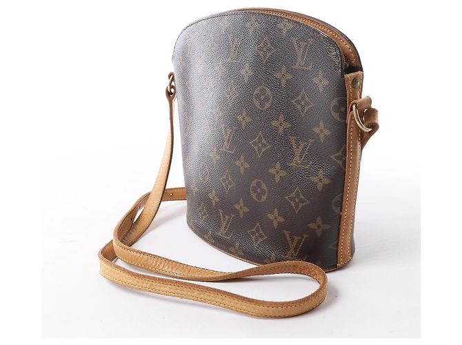 Borsa a tracolla Louis Vuitton Drouot in tela Monogram marrone M51290 - vista 4