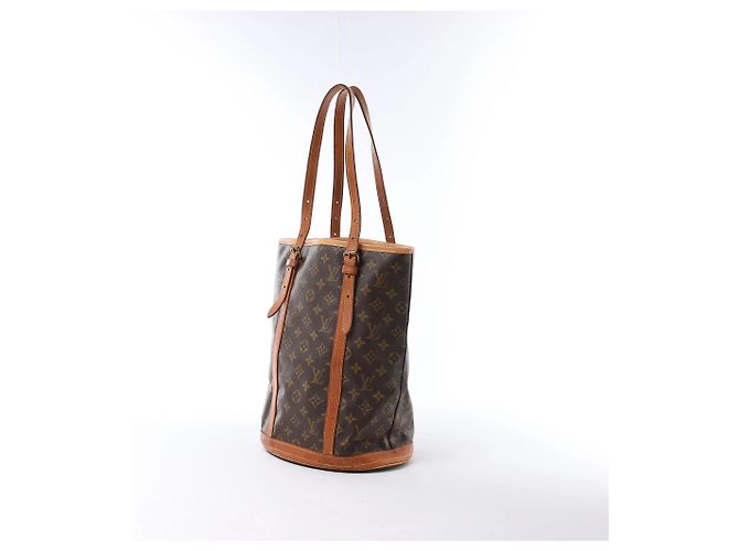 Borsa a tracolla Louis Vuitton Bucket GM Monogram Canvas Marrone M42236 Beige - vista 3