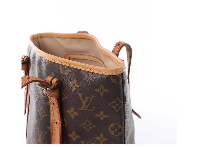 Borsa a tracolla Louis Vuitton Bucket GM Monogram Canvas Marrone M42236 Beige - vista 5