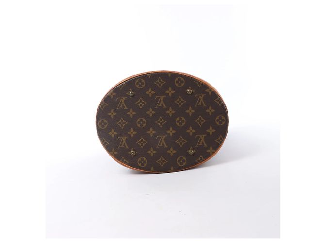Borsa a tracolla Louis Vuitton Bucket GM Monogram Canvas Marrone M42236 Beige - vista 6