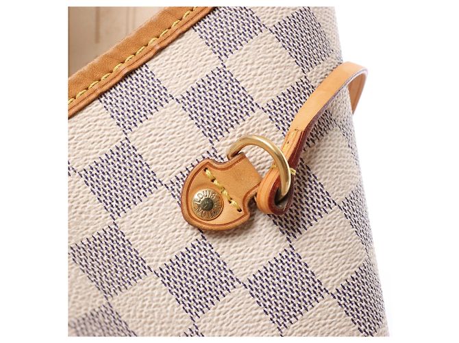 Borsa a spalla Louis Vuitton Neverfull GM Damier Azur Beige N51108 - vista 10