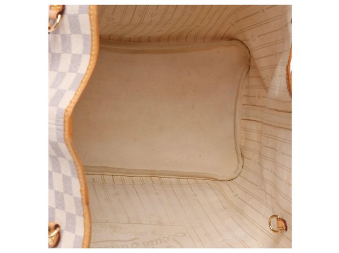 Borsa a spalla Louis Vuitton Neverfull GM Damier Azur Beige N51108 - vista 12