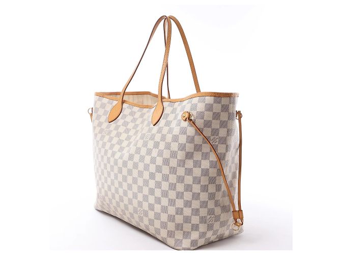 Borsa a spalla Louis Vuitton Neverfull GM Damier Azur Beige N51108 - vista 4