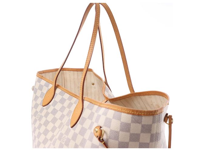 Borsa a spalla Louis Vuitton Neverfull GM Damier Azur Beige N51108 - vista 5