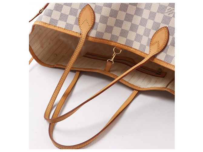 Borsa a spalla Louis Vuitton Neverfull GM Damier Azur Beige N51108 - vista 6