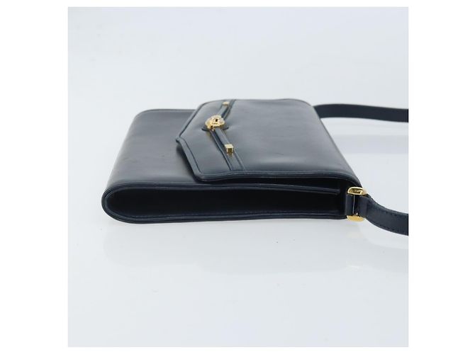 Gucci Vintage Interlocking G Flap Leather Small Blu navy - vista 3