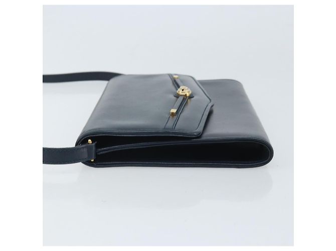 Gucci Vintage Interlocking G Flap Leather Small Blu navy - vista 4
