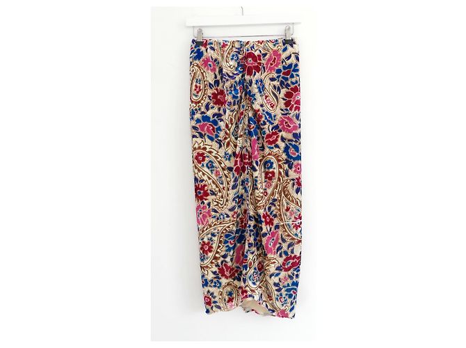 Saia drapeada estampada Breena Isabel Marant Rosa Vermelho Azul Multicor Bege - vista 4
