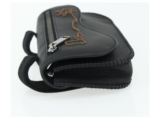 Pochette cinturón de cuero Christian Dior Saddle Negro - vista 3