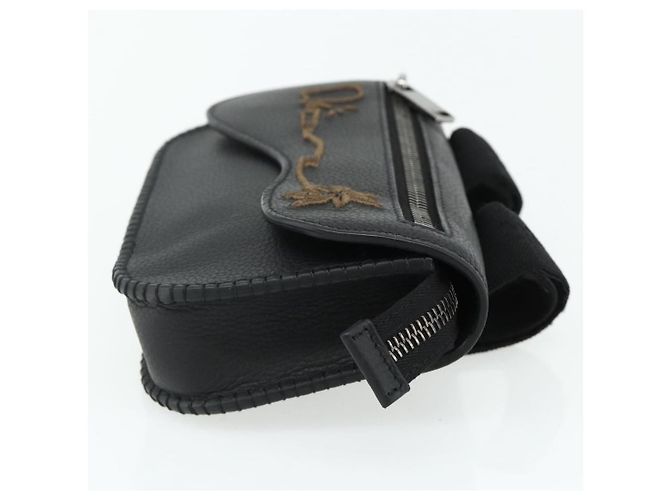 Pochette cinturón de cuero Christian Dior Saddle Negro - vista 4