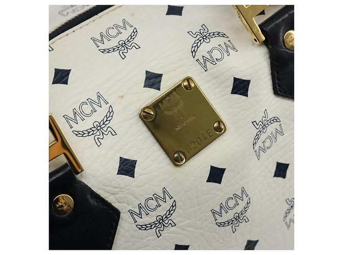 MCM Visetos logogramme Leather Blanco - vista 6