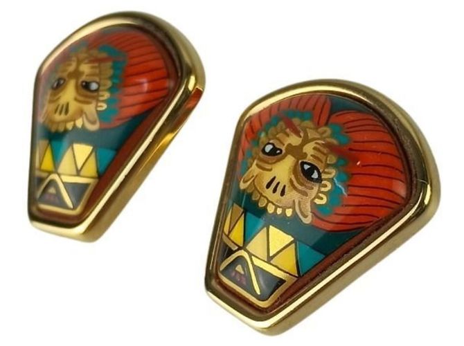 Hermès Hermes Clip-Ohrringe mit Cloisonné in Mehrfarben - Ansicht 2