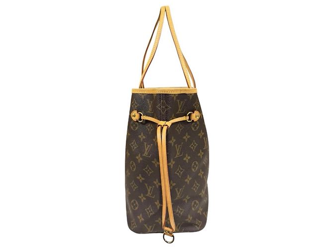 Borsa Tote Louis Vuitton Neverfull MM Monogram Marrone - vista 4