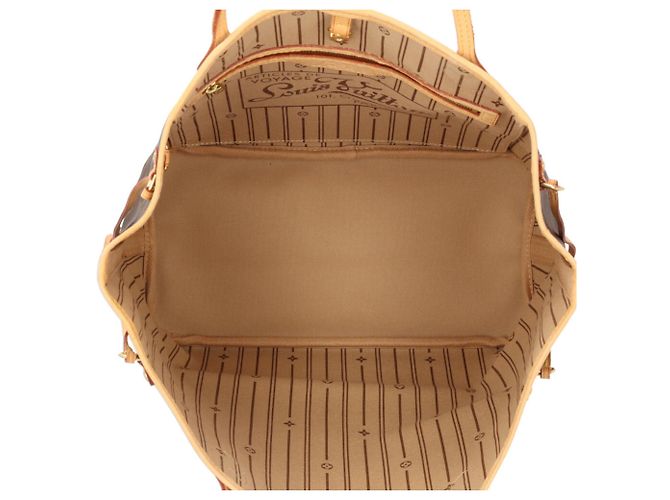 Borsa Tote Louis Vuitton Neverfull MM Monogram Marrone - vista 7