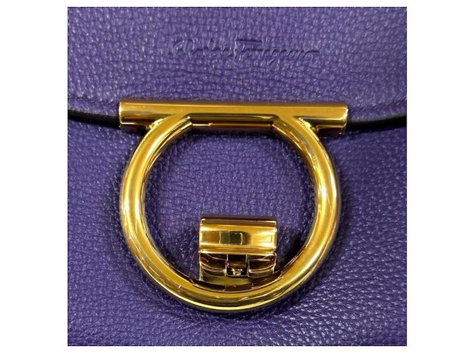 Borsa a tracolla Salvatore Ferragamo Margot Gancini Porpora - vista 15