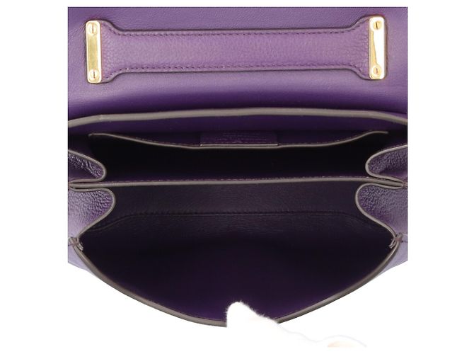 Borsa a tracolla Salvatore Ferragamo Margot Gancini Porpora - vista 7