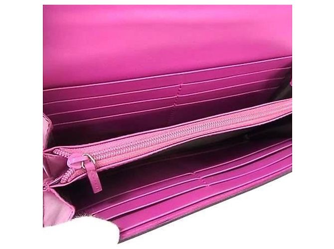 Cartera larga de cuero morado Gucci Púrpura - vista 4