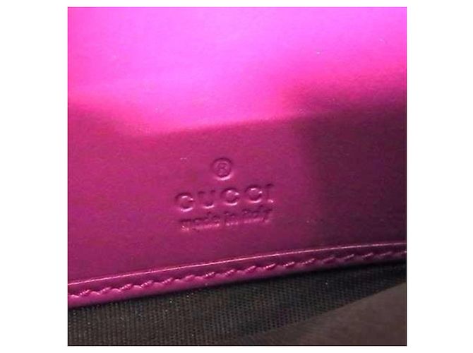 Cartera larga de cuero morado Gucci Púrpura - vista 6