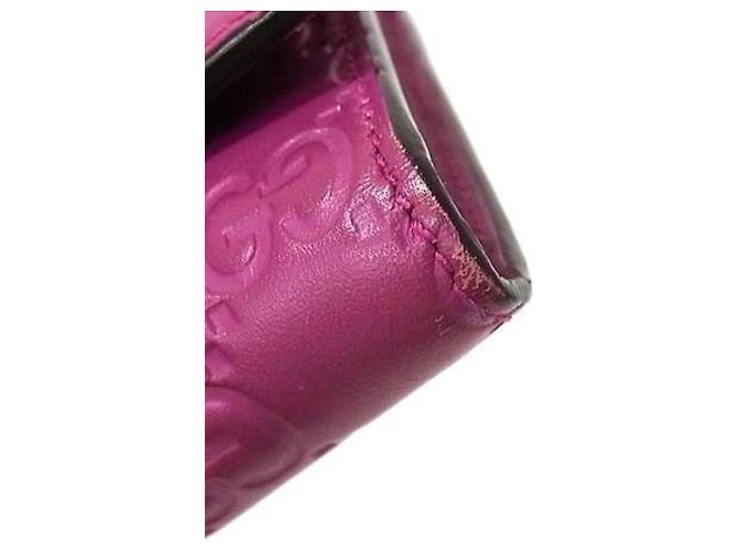 Cartera larga de cuero morado Gucci Púrpura - vista 7