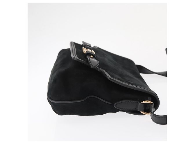 Salvatore Ferragamo Gancini Suede Nero - vista 3