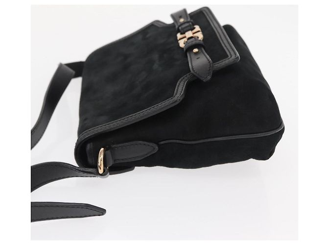 Salvatore Ferragamo Gancini Suede Nero - vista 4
