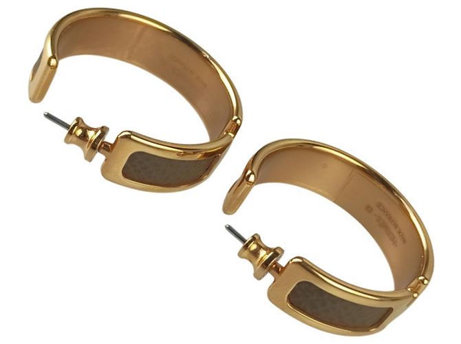 Hermès Hermes Olympe Creolen Braun Golden - Ansicht 2