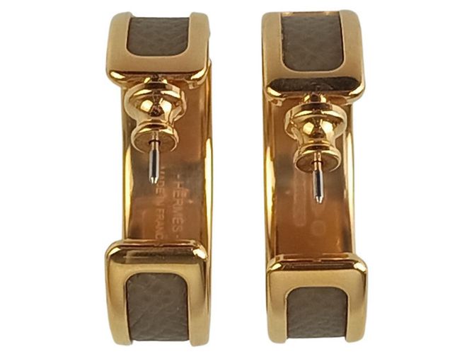 Hermès Hermes Olympe Creolen Braun Golden - Ansicht 3