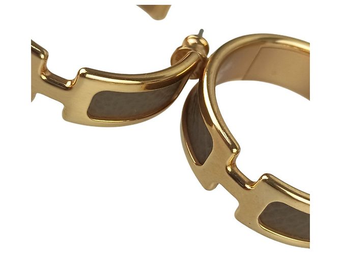 Hermès Hermes Olympe Creolen Braun Golden - Ansicht 4