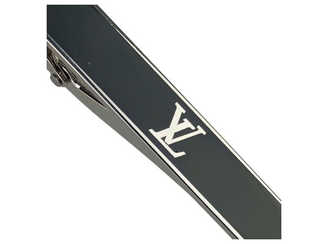 Fermaglio per cravatta Louis Vuitton LV Award M00913 Nero Argento - vista 6