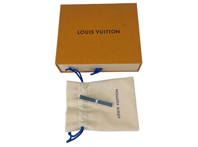 Fermaglio per cravatta Louis Vuitton LV Award M00913 Nero Argento - vista 8