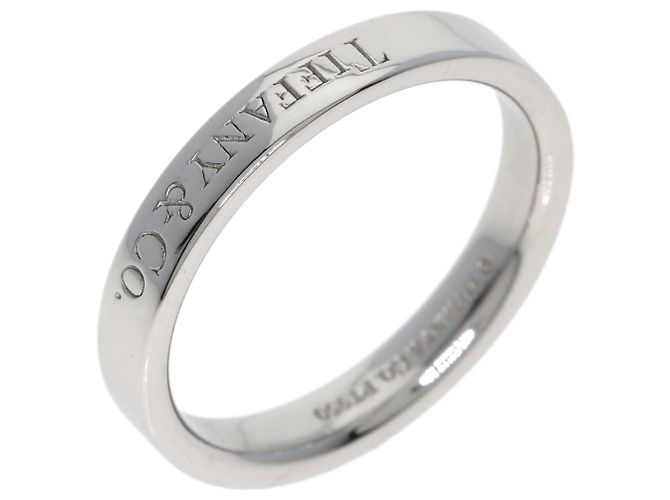 Tiffany & Co. Platinring mit flacher Schiene - Ansicht 2